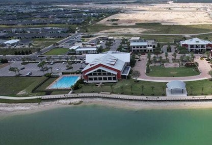 Aerial view of waterfront real estate in Babcock Ranch, Florida