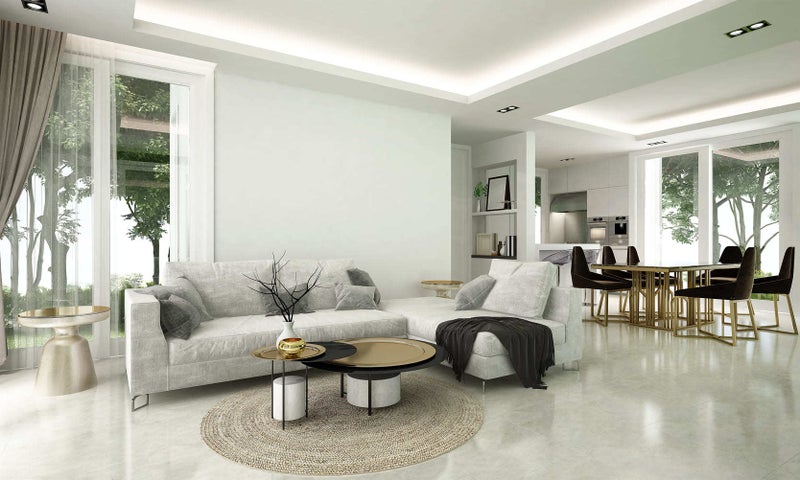 Modern living room in a luxury home in Southwest Florida