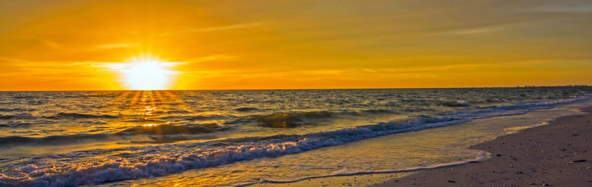 beautiful sunset over a florida beach, near bonita springs