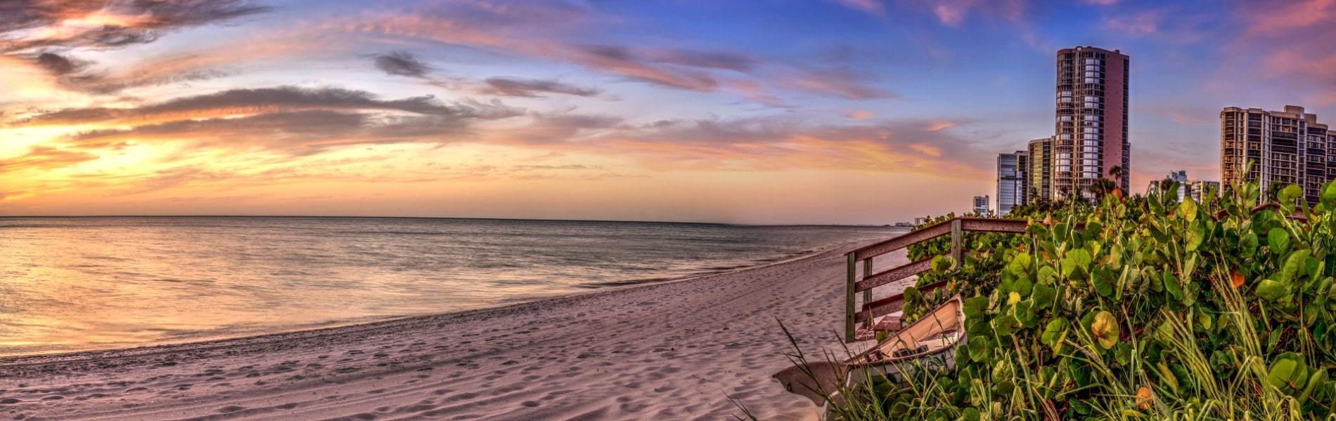 beautiful sandy beach on the shores of North Naples in Southwest Florida