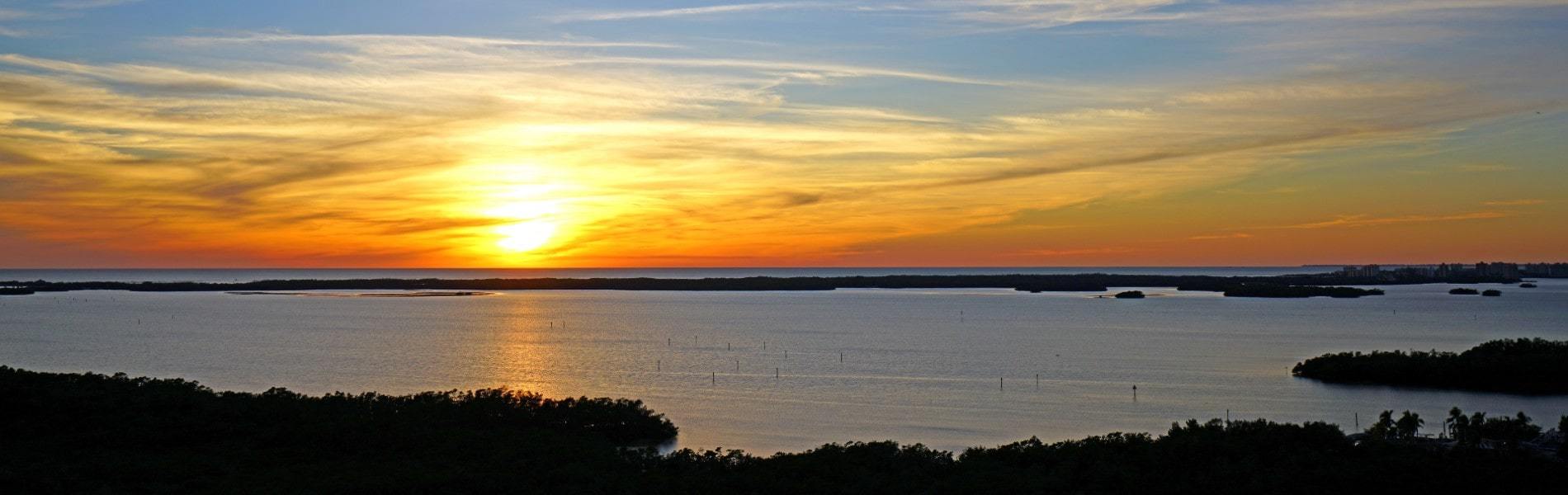 beautiful sunset over estero bay in southwest florida